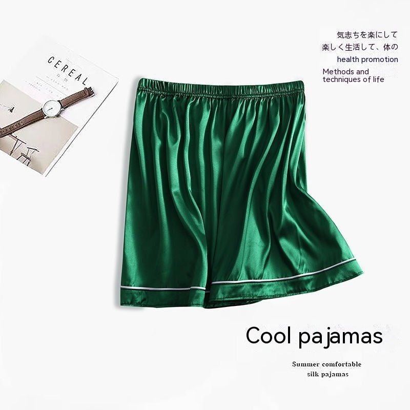 Men's Ice Silk Thin Large Size Pajamas Shorts.