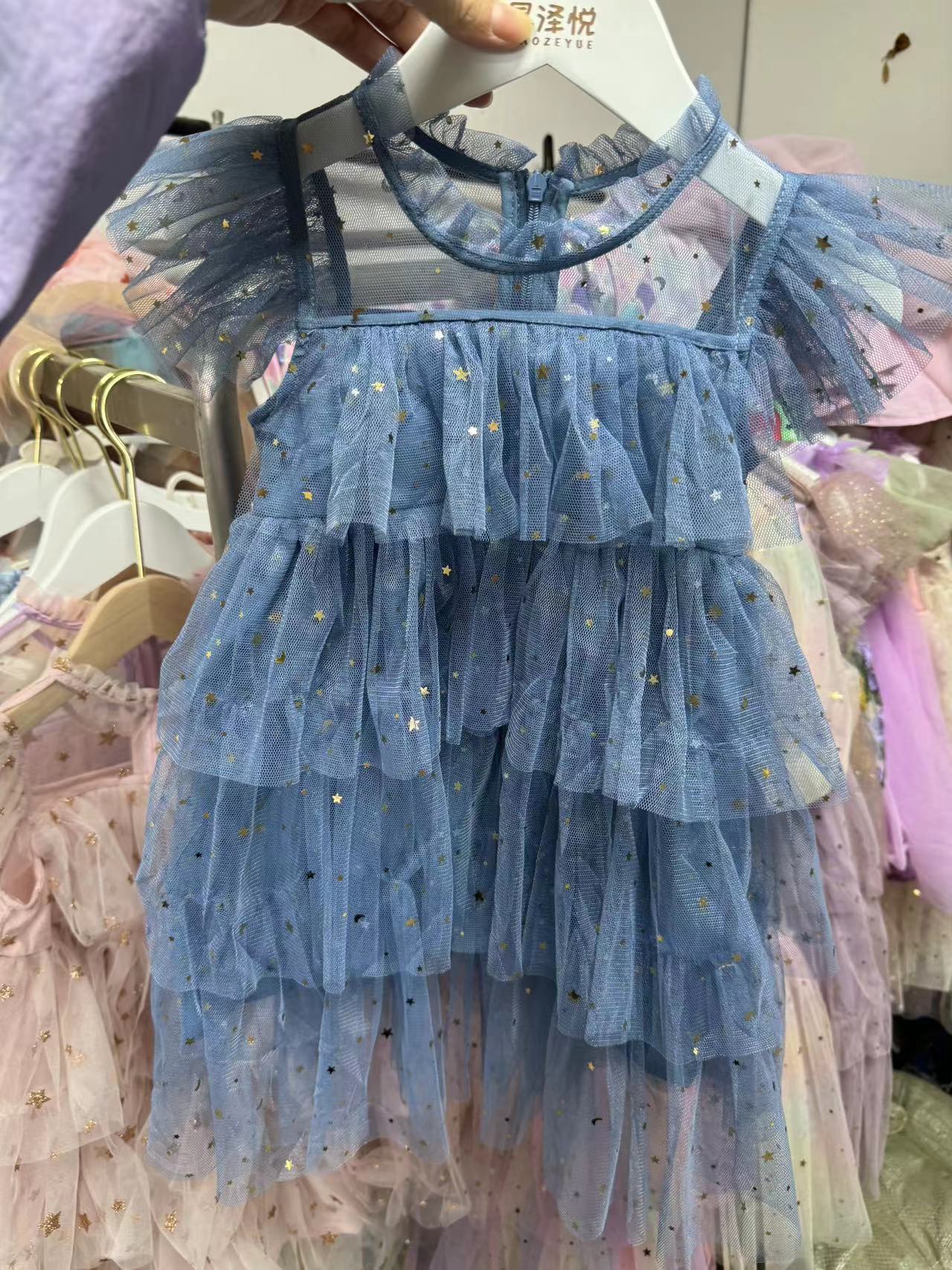 Girls' Dress Fairy Dress Star Sequins Cake.