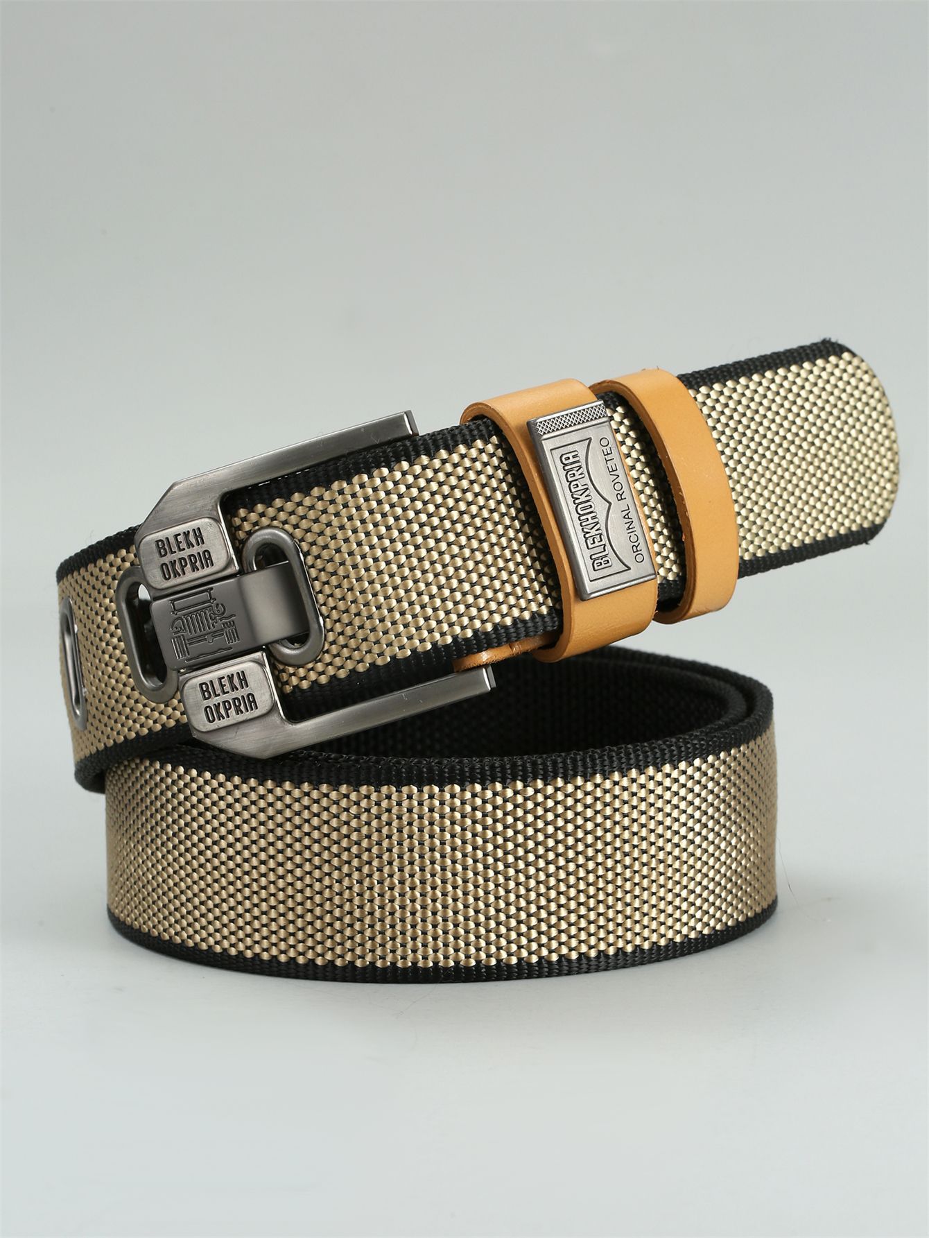 Pin Buckle Canvas Belt Cargo Pants Casual Retro Decorative Belt Fashion Men.