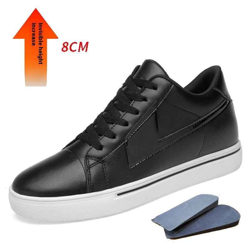 New Skateboard Cowhide Korean Style Height Increasing Insole Men's Shoes.