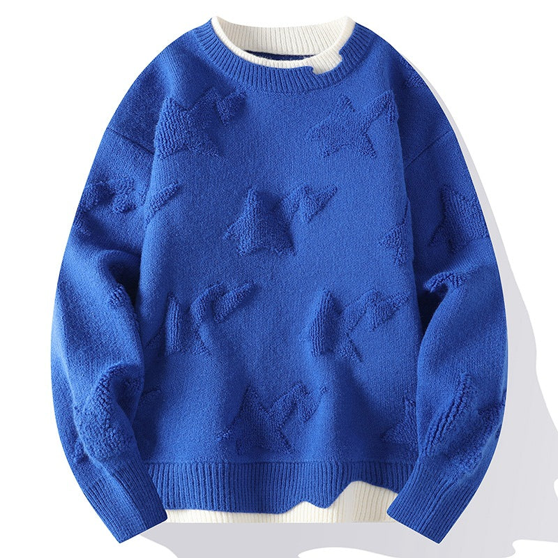 Autumn And Winter Round Neck Sweater Knitwear Men's Clothing Plus Size.
