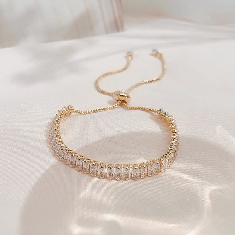 Rhinestone Bracelet Ins Fashion Shiny Adjustable Bracelet Women Jewelry.