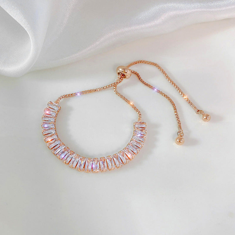 Rhinestone Bracelet Ins Fashion Shiny Adjustable Bracelet Women Jewelry.