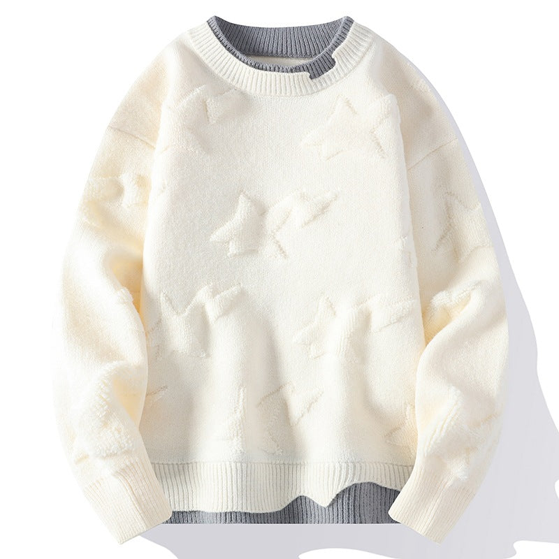 Autumn And Winter Round Neck Sweater Knitwear Men's Clothing Plus Size.