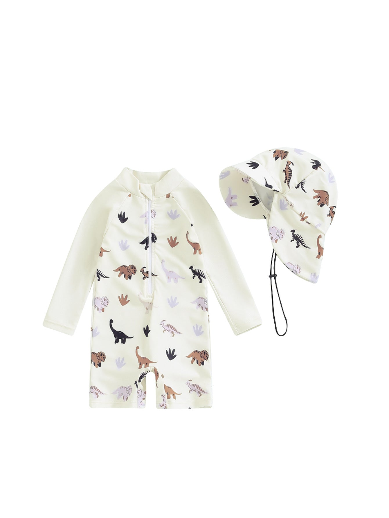 Hat One-piece Long Sleeves Children's Swimsuit.