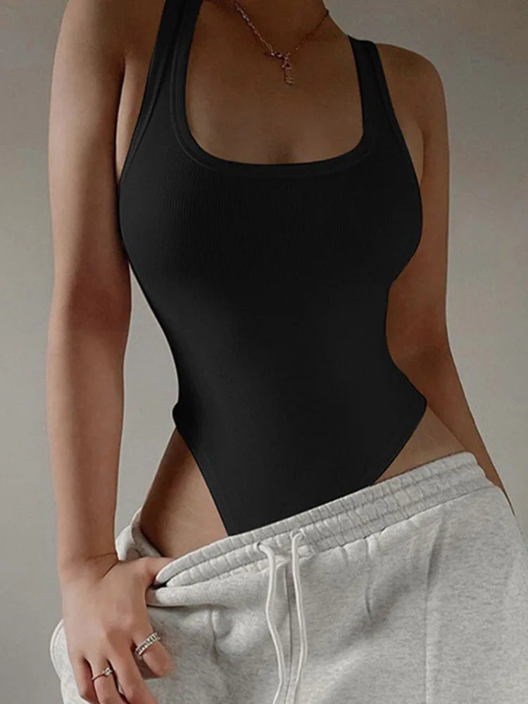 Sleeveless Knit Bodysuit Hot Summer Sexy Bodycon Off Shoulder Halter - Styles for everyone