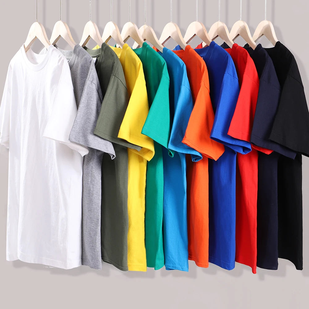 14 Colors Candy Color 100% Cotton T-Shirts Men Women Oversized Short - Styles for everyone