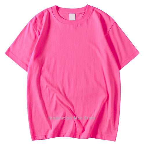 14 Colors Candy Color 100% Cotton T-Shirts Men Women Oversized Short - Styles for everyone