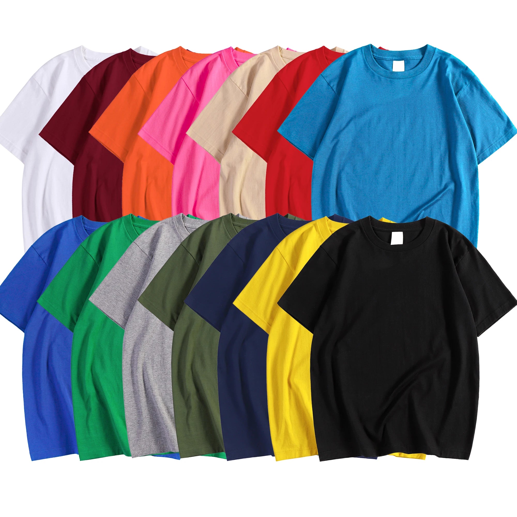 14 Colors Candy Color 100% Cotton T-Shirts Men Women Oversized Short - Styles for everyone