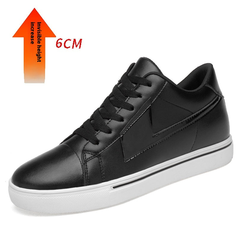 New Skateboard Cowhide Korean Style Height Increasing Insole Men's Shoes.