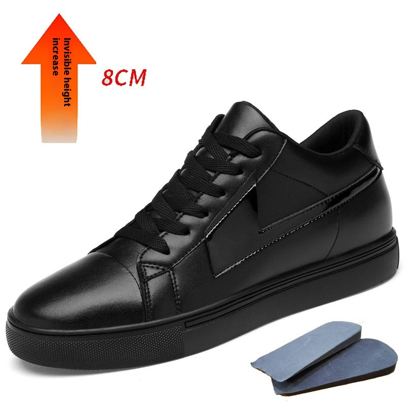 New Skateboard Cowhide Korean Style Height Increasing Insole Men's Shoes.