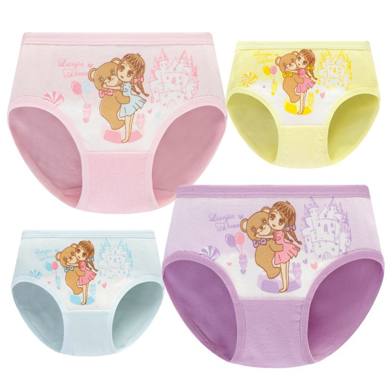 Girls' Underwear Cotton Children's Underwear Baby Briefs Children's Student Shorts.