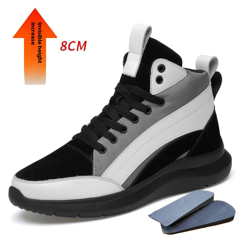 Height Increasing 6 Autumn And Winter Invisible Height Increasing Insole 8CM Men's Shoes.