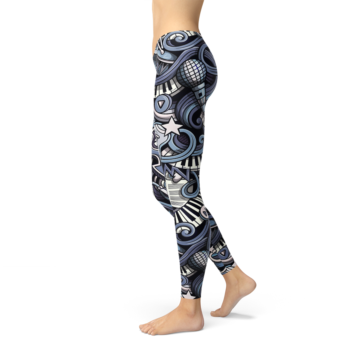 Womens Music Blue Leggings - Styles for everyone