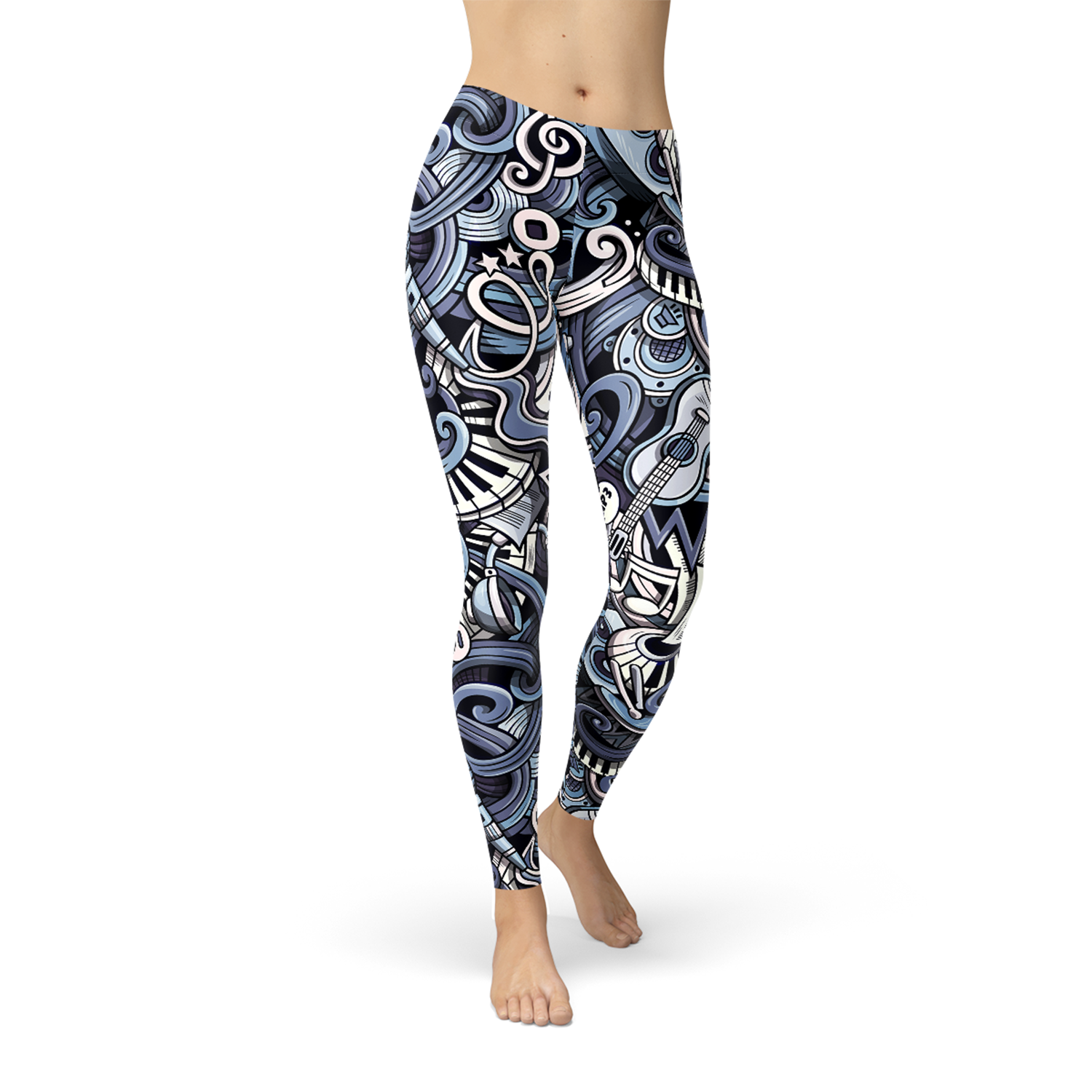 Womens Music Blue Leggings - Styles for everyone