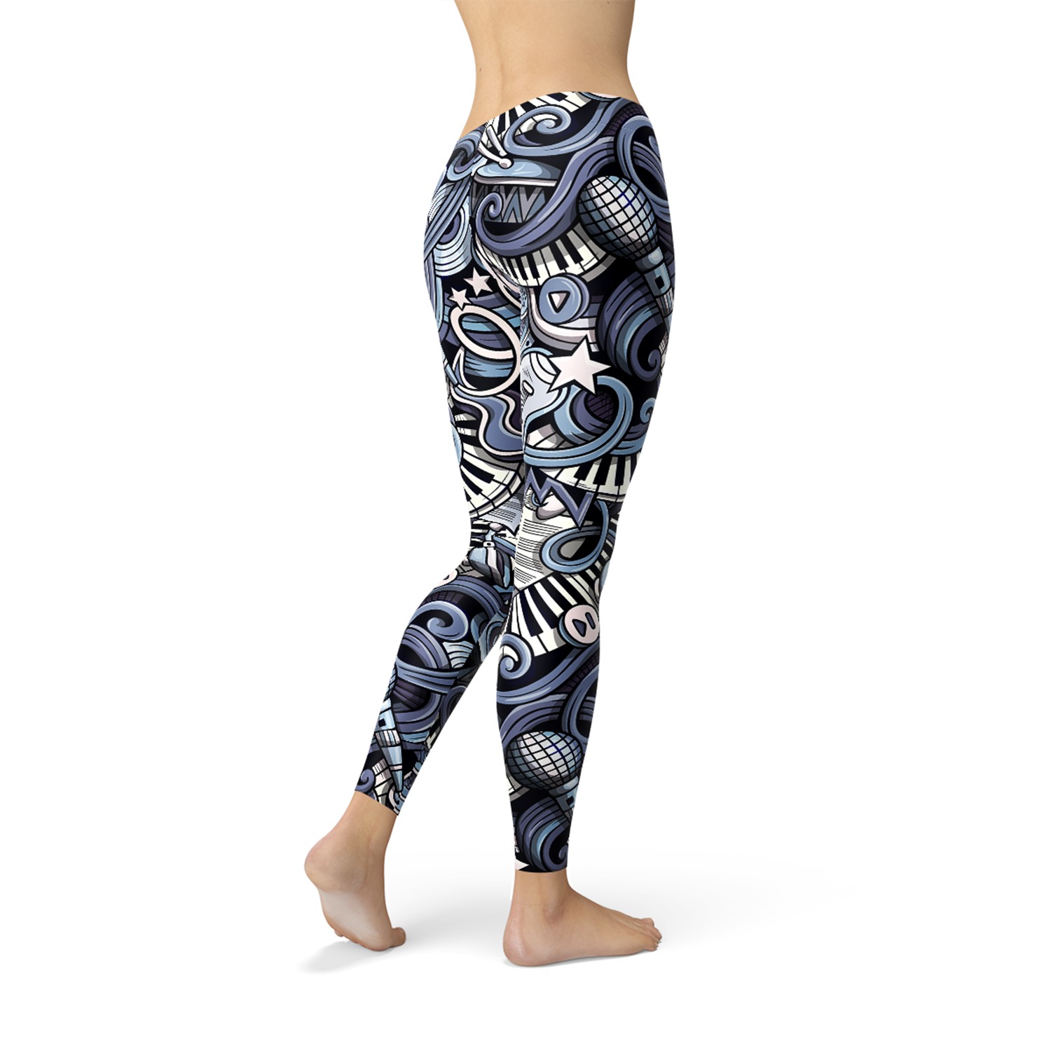 Womens Music Blue Leggings - Styles for everyone