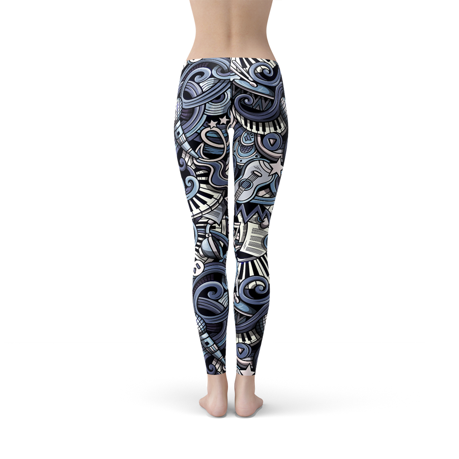 Womens Music Blue Leggings - Styles for everyone