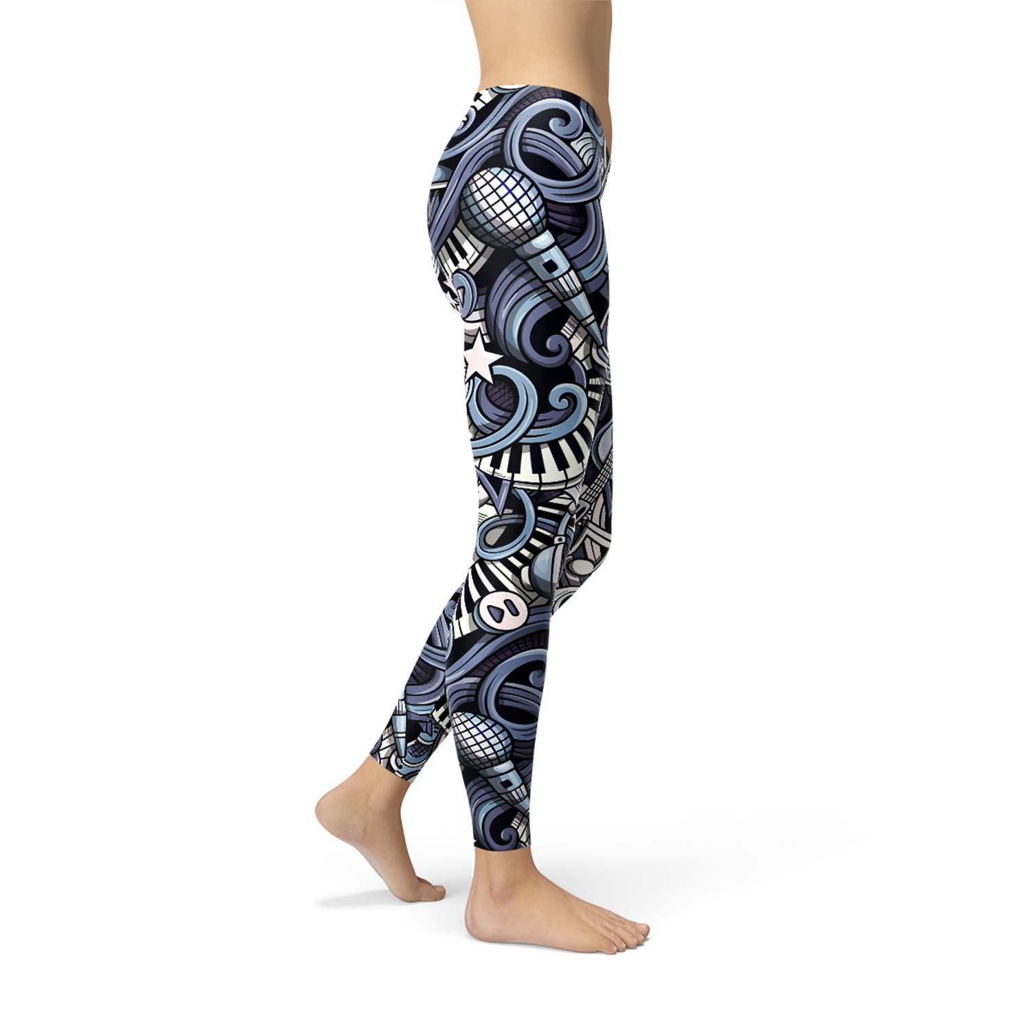 Womens Music Blue Leggings - Styles for everyone