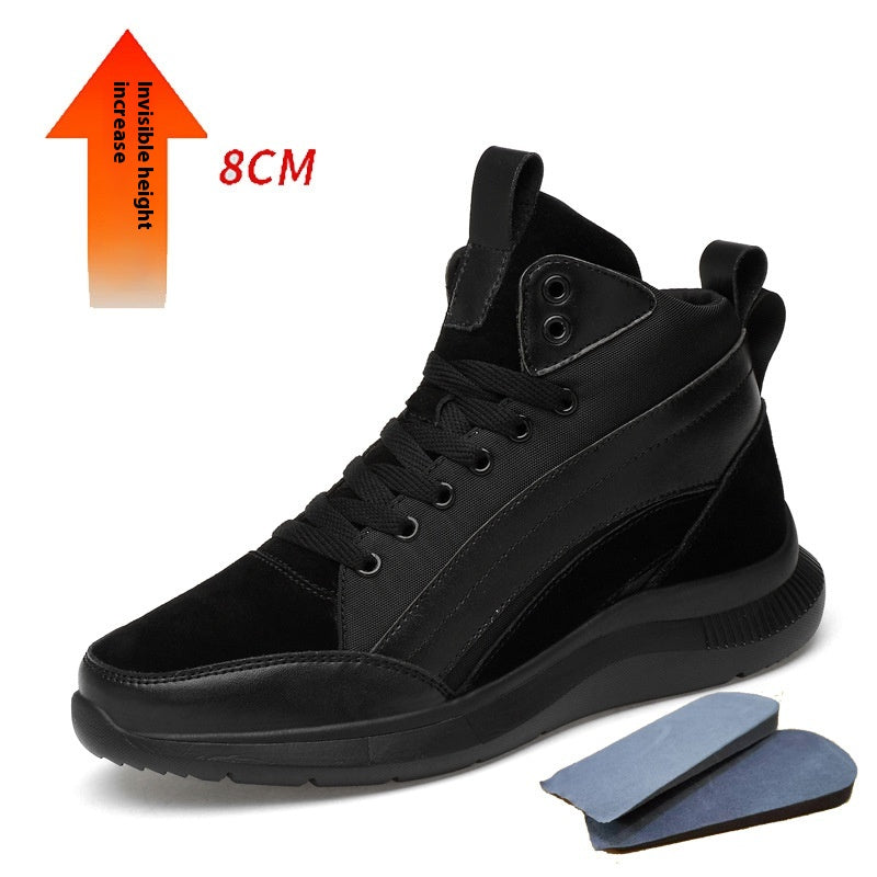 Height Increasing 6 Autumn And Winter Invisible Height Increasing Insole 8CM Men's Shoes.