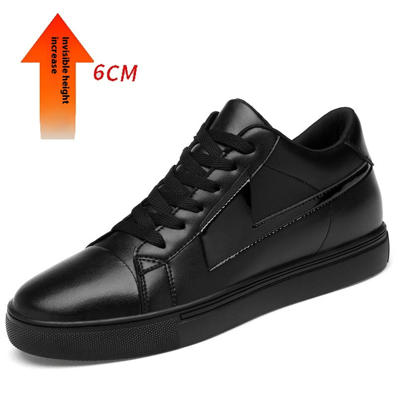 New Skateboard Cowhide Korean Style Height Increasing Insole Men's Shoes.