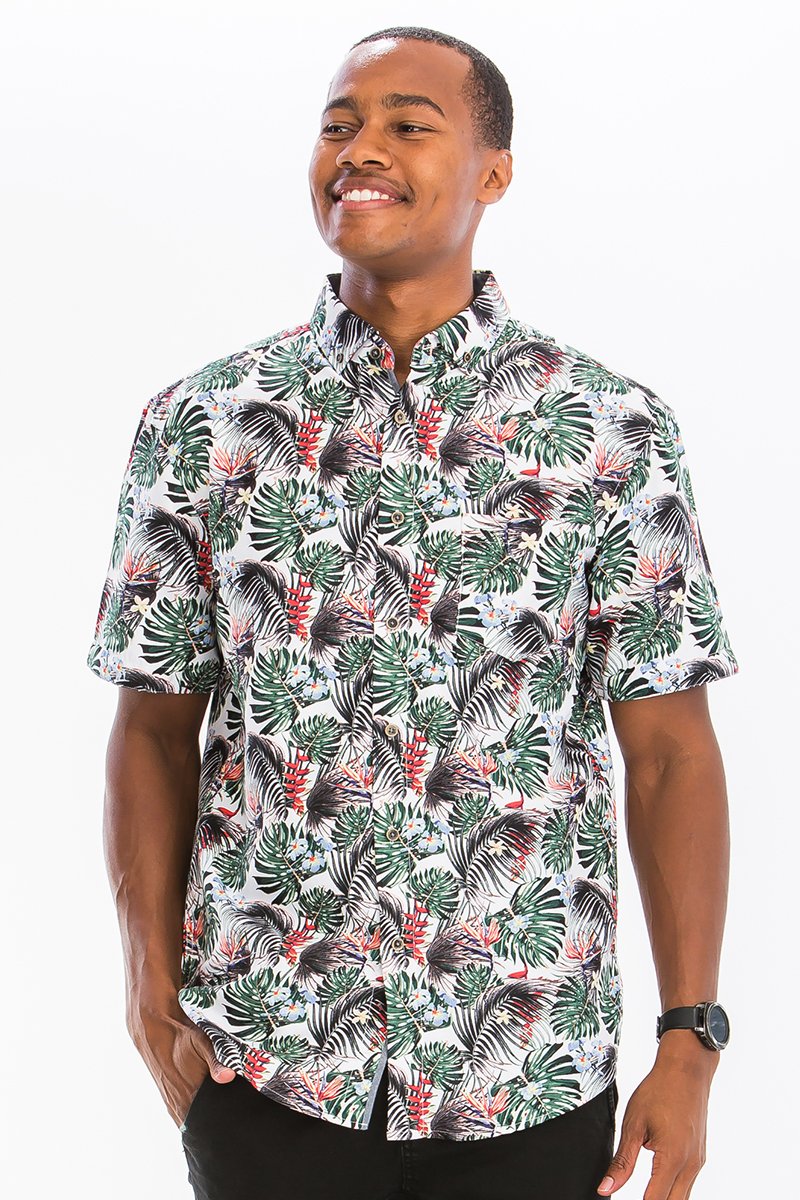 HAWAIIAN PRINT BUTTON DOWN SHIRT - Styles for everyone